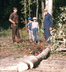 Dad, neighbor Tery and grandchildren working the land.